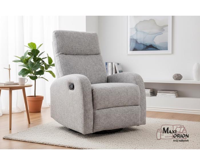 Relaxační polohovací křeslo OLIMP šedé v moderním interiéru