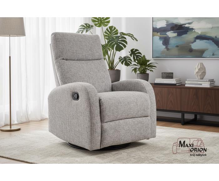 Relaxační polohovací křeslo OLIMP šedé v moderním interiéru
