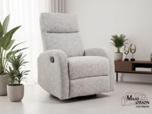 Fotogalerie Relaxační polohovací křeslo OLIMP šedé – houpací a otočné