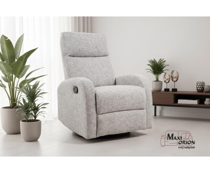 Relaxační polohovací křeslo OLIMP šedé v moderním interiéru