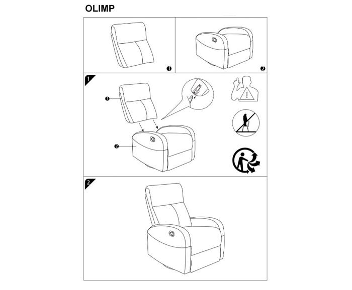 Relaxační polohovací křeslo OLIMP - montážní návod