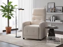 Fotogalerie Relaxační polohovací křeslo Alan – světle béžové (nosnost 150 kg)