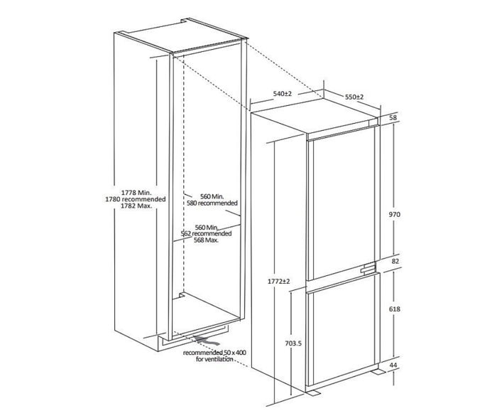 Fotogalerie Vestavná lednice Candy CNBQT3518E + 5 let záruka + 15 let záruka na kompresor