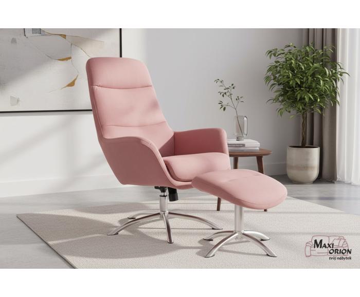 Fotogalerie Relaxační křeslo s podnožkou NIXON – antická růžová
