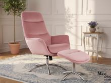 Fotogalerie Relaxační křeslo s podnožkou NIXON – antická růžová