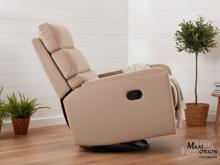 Fotogalerie Relaxační otočné a houpací křeslo Velvet – béžové, pro seniory 