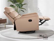 Fotogalerie Relaxační otočné a houpací křeslo Velvet – béžové, pro seniory 