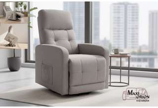 Elektrické relaxační křeslo pro seniory se zvedacím mechanismem - Šedá 