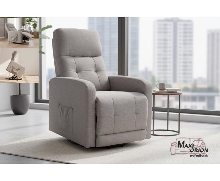 Fotogalerie Elektrické relaxační křeslo pro seniory se zvedacím mechanismem - Šedá 