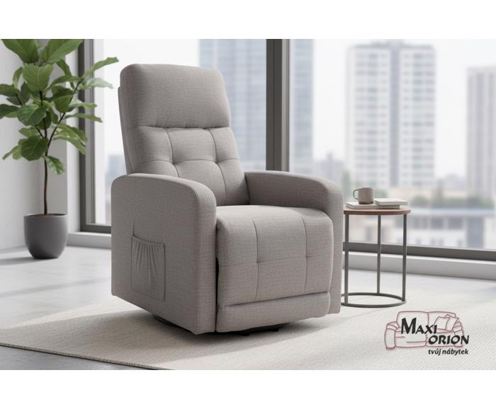 Fotogalerie Elektrické relaxační křeslo pro seniory se zvedacím mechanismem - Šedá 