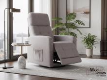 Fotogalerie Elektrické relaxační křeslo pro seniory se zvedacím mechanismem - Šedá 