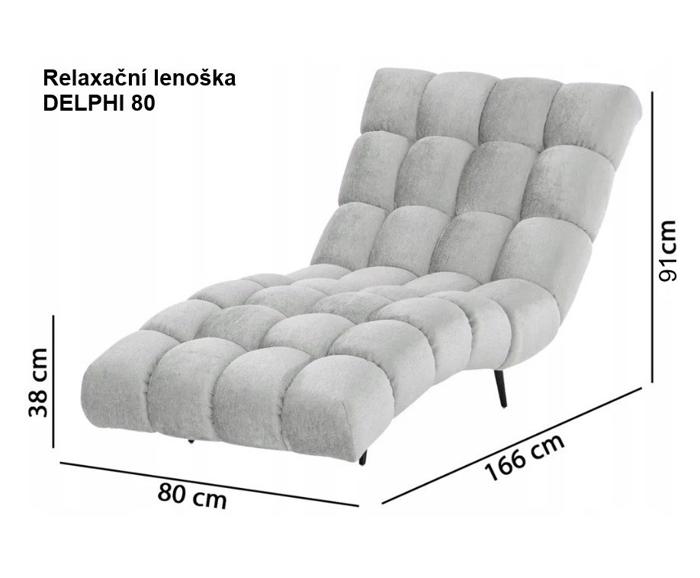 Designová relaxační lenoška DELPHI 80 - rozměry