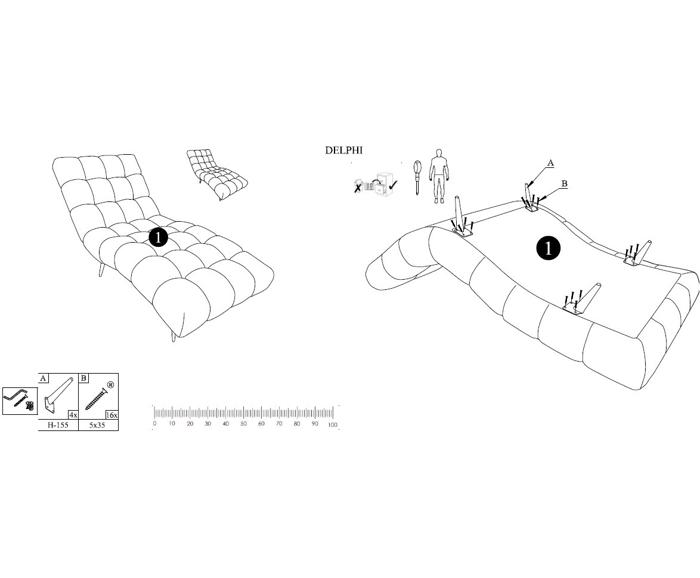 Designová relaxační lenoška DELPHI 80 - montážní návod