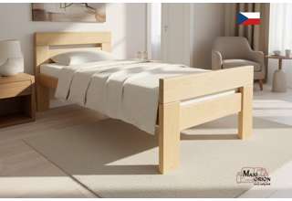 Jednolůžková postel masiv buk 90x200 s roštem