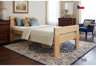 Jednolůžková postel masiv buk 90x200 s roštem