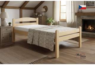 Jednolůžková postel Pandura masiv buk 90x200 s roštem