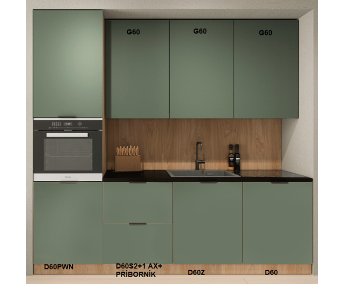 Fotogalerie Rovná kuchyňská linka Sorello 240 cm