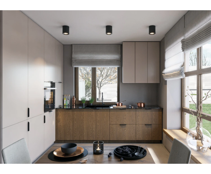 Fotogalerie Rohová kuchyňská linka Sorello 240 x 280 cm s pracovní deskou výšky 13 mm