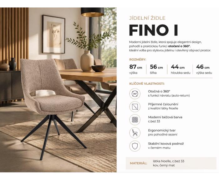 Fotogalerie Jídelní židle Fino I. Noelle - černé nohy/ tmavý béž 33