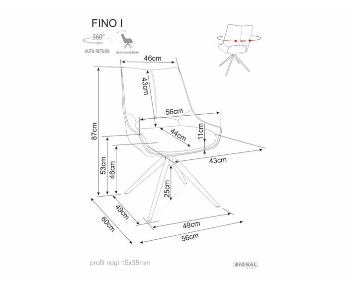 Fotogalerie Jídelní židle Fino I. Noelle - černé nohy/ tmavý béž 33