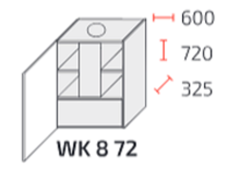 Fotogalerie Horní skříňka s dvířky na digestoř 60cm - WK8 72 L - kuchyně Avellino