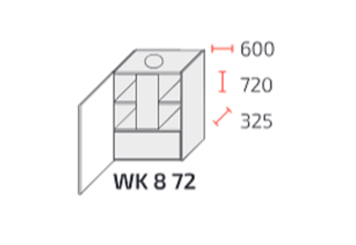 Horní skříňka s dvířky na digestoř 60cm - WK8 72 - kuchyně Malmo