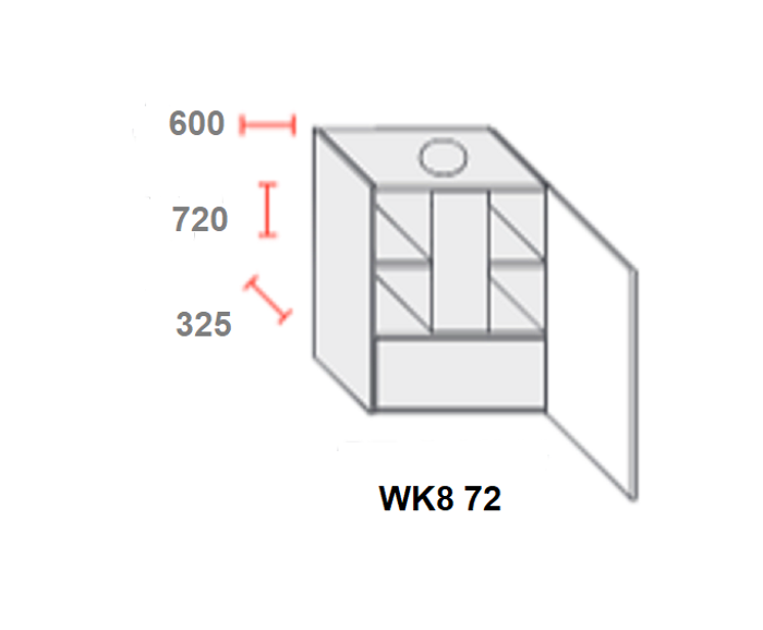 Fotogalerie Horní skříňka s dvířky na digestoř 60cm - WK8 72 P - kuchyně Avellino