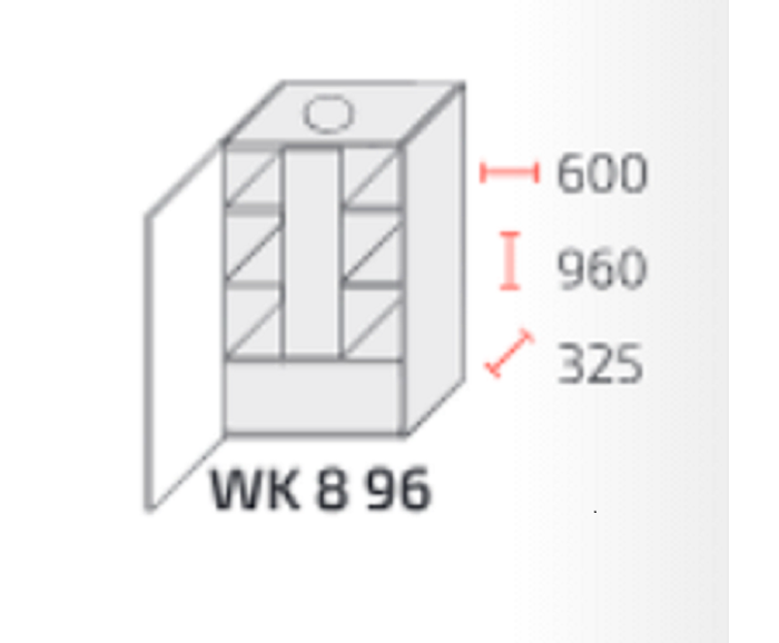 Fotogalerie Horní skříňka s dvířky na digestoř 60cm - WK8 96 L - kuchyně Avellino