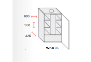 Horní skříňka s dvířky na digestoř 60cm - WK8 96 P - kuchyně Carrini