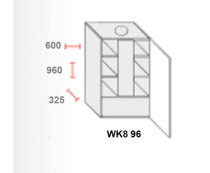 Fotogalerie Horní skříňka s dvířky na digestoř 60cm - WK8 96 P - kuchyně Avellino