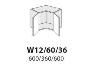 Horní rohová nádstavba - W12 60/36 (60 cm) - kuchyně Malmo