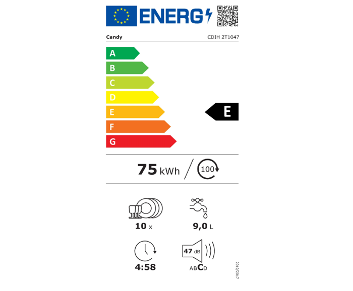 Fotogalerie Myčka nádobí 45 cm CANDY CDIH 2T1047 BRAVA