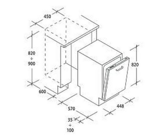 Fotogalerie Myčka nádobí 45 cm CANDY CDIH 2T1047 BRAVA
