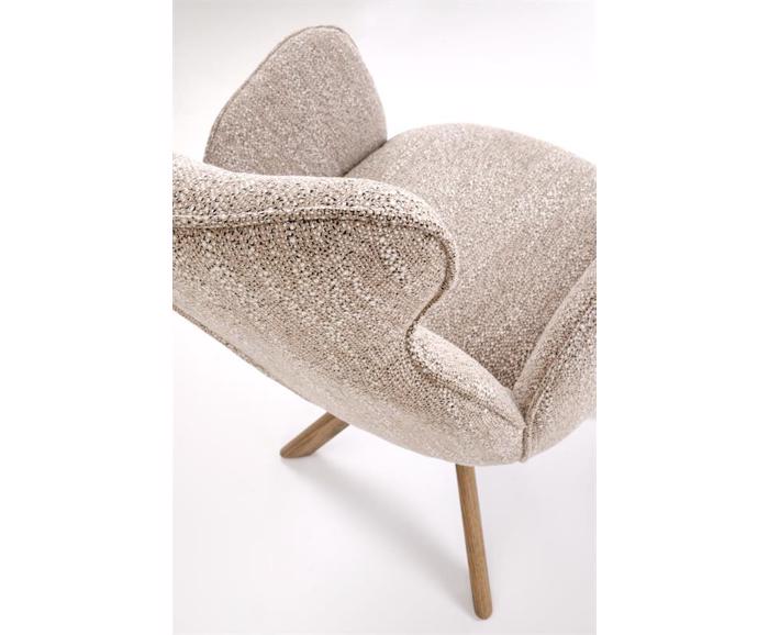 Fotogalerie Jídelní židle K585 – tmavě béžová / světlý ořech (otočná)