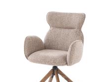 Fotogalerie Jídelní židle K585 – tmavě béžová / světlý ořech (otočná)