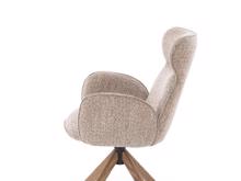 Fotogalerie Jídelní židle K585 – tmavě béžová / světlý ořech (otočná)