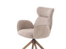 Fotogalerie Jídelní židle K585 – tmavě béžová / světlý ořech (otočná)