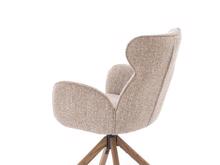 Fotogalerie Jídelní židle K585 – tmavě béžová / světlý ořech (otočná)