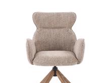 Fotogalerie Jídelní židle K585 – tmavě béžová / světlý ořech (otočná)