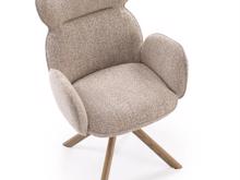 Fotogalerie Jídelní židle K585 – tmavě béžová / světlý ořech (otočná)