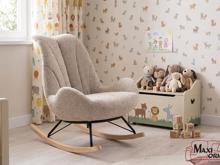 Fotogalerie Designové houpací křeslo LEO – Tmavě béžová (Buklé)