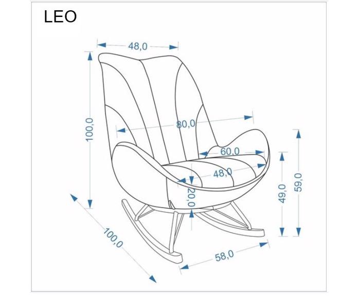 Designové houpací křeslo LEO - rozměry