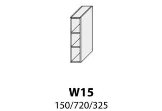 Horní otevřená policová skříňka - W15 (15 cm) - kuchyně Quantum