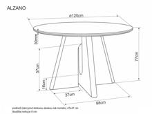 Fotogalerie Kulatý keramický jídelní stůl ALZANO 120 cm – bílý mramor / dub