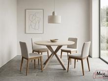 Fotogalerie Designový kulatý keramický stůl TALIA 90 cm – Travertinová keramika / Kašmír