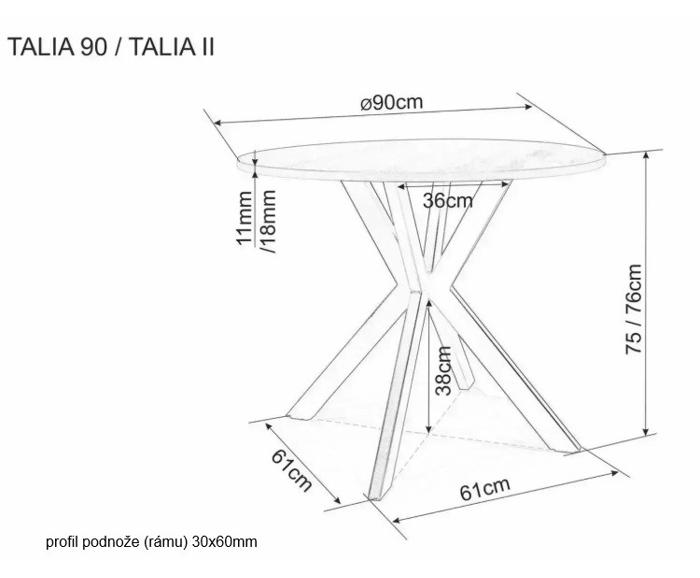 Fotogalerie Designový kulatý keramický stůl TALIA 90 cm – Travertinová keramika / Kašmír
