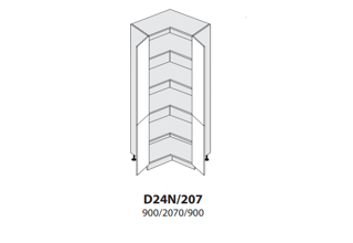 Potravinová skříňka vysoká rohová - D24N (90 cm) - kuchyně Quantum