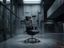 Fotogalerie Ergonomická kancelářská židle EQ-1, černá (nosnost 150 kg)