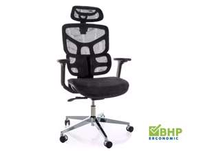Ergonomická kancelářská židle EQ-1, černá (nosnost 150 kg)