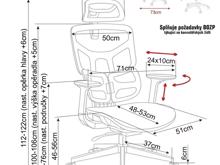 Fotogalerie Ergonomická kancelářská židle EQ-1, černá (nosnost 150 kg)